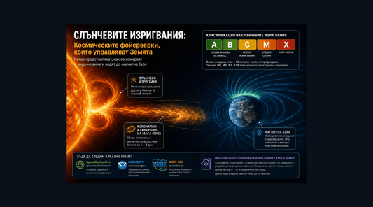 инфографика - слънчеви изригвания и магнитни бури