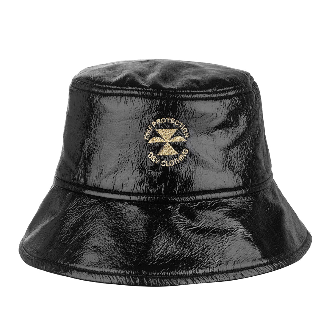 Шапка от черен лак със защитен слой, черна