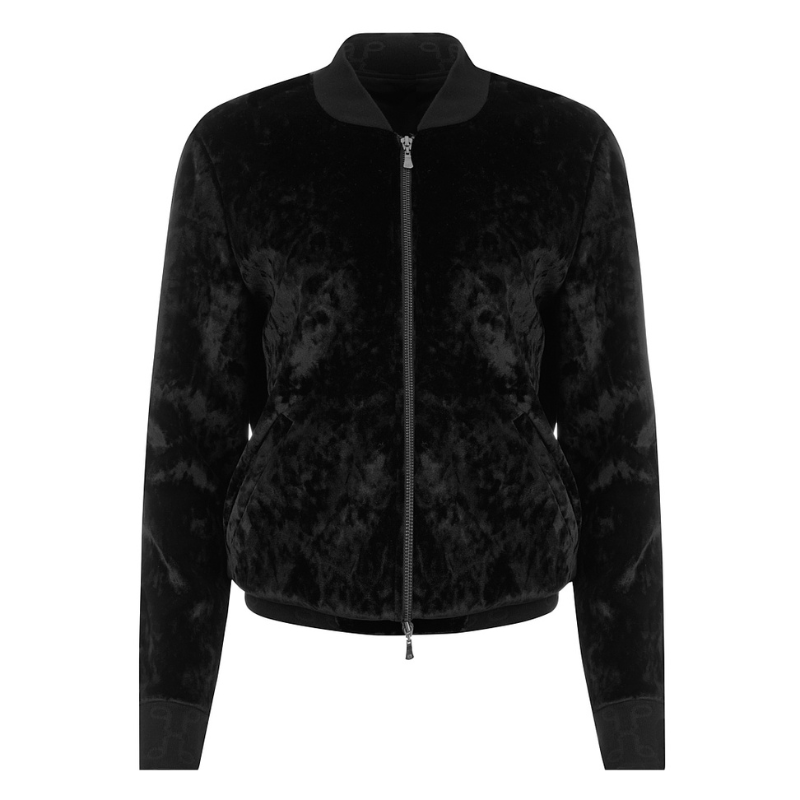 Черно яке тип бомбър с цип, вграден слой за защита от ЕМП