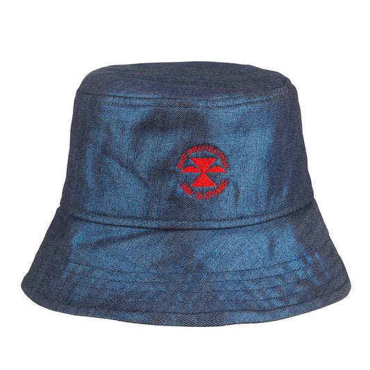 Шапка от ефектен деним с вграден защитен слой с метална нишка за предпазване от електромагнитни полета и слънчеви лъчи