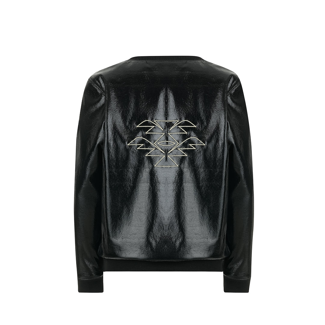 Модерно детско яке, изработено от лак  с вграден защитен слой срещу електромагнитните полета, цвят черен