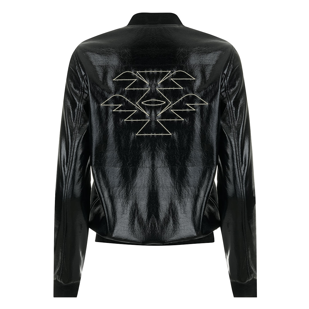 Модерно дамско яке, изработено от лак  с вграден защитен слой срещу електромагнитните полета, цвят черен