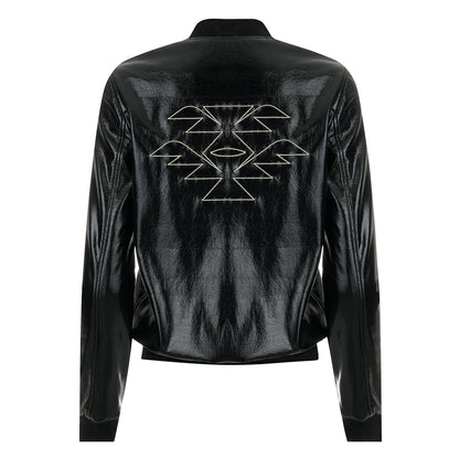 Модерно дамско яке, изработено от лак  с вграден защитен слой срещу електромагнитните полета, цвят черен