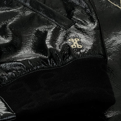 Модерно дамско яке, изработено от лак  с вграден защитен слой срещу електромагнитните полета, цвят черен