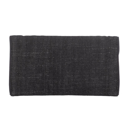 Несесер с копче компакт със защитен слой с метална нишка за предпазване от електромагнитни полета, изработено от деним